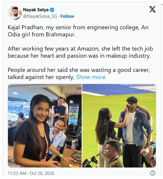 From Amazon to the ICC: Odisha’s Kajal Pradhan Turns Her Makeup Passion into a Global Opportunity